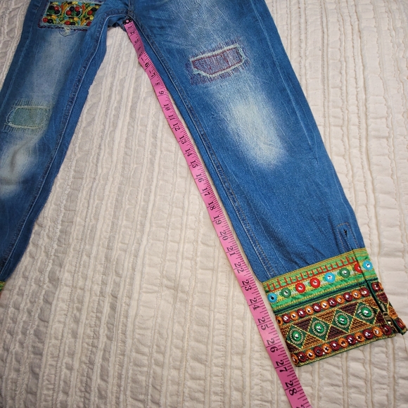 NWT Desigual "Ethnic Ankle" Embroidered Jeans size 27 - Picture 5 of 10